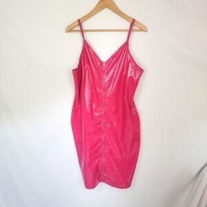 Womens 1X Boutique Pleather Bodycon Dress